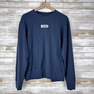 ATEYO Unisex Duo Pullover Gaming‎ Sweatshirt Size Medium Navy Blue Crew Neck